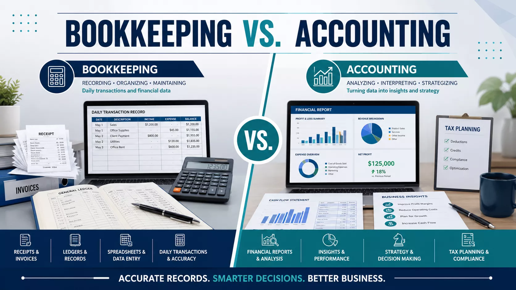 Bookkeeping vs Accounting